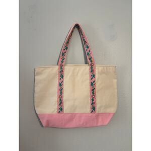 America & Beyond Beaded Tote Bag Pink
